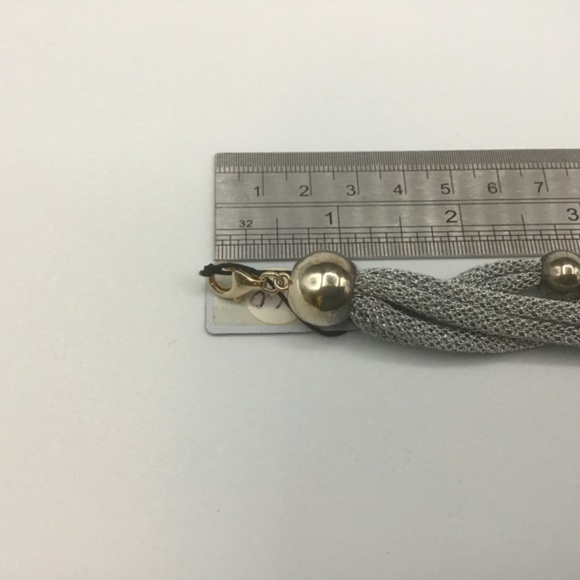 Adami & Martucci 3-String Silver Mesh Bracelet with Yellow Plated Gold Balls - Picture 7 of 9